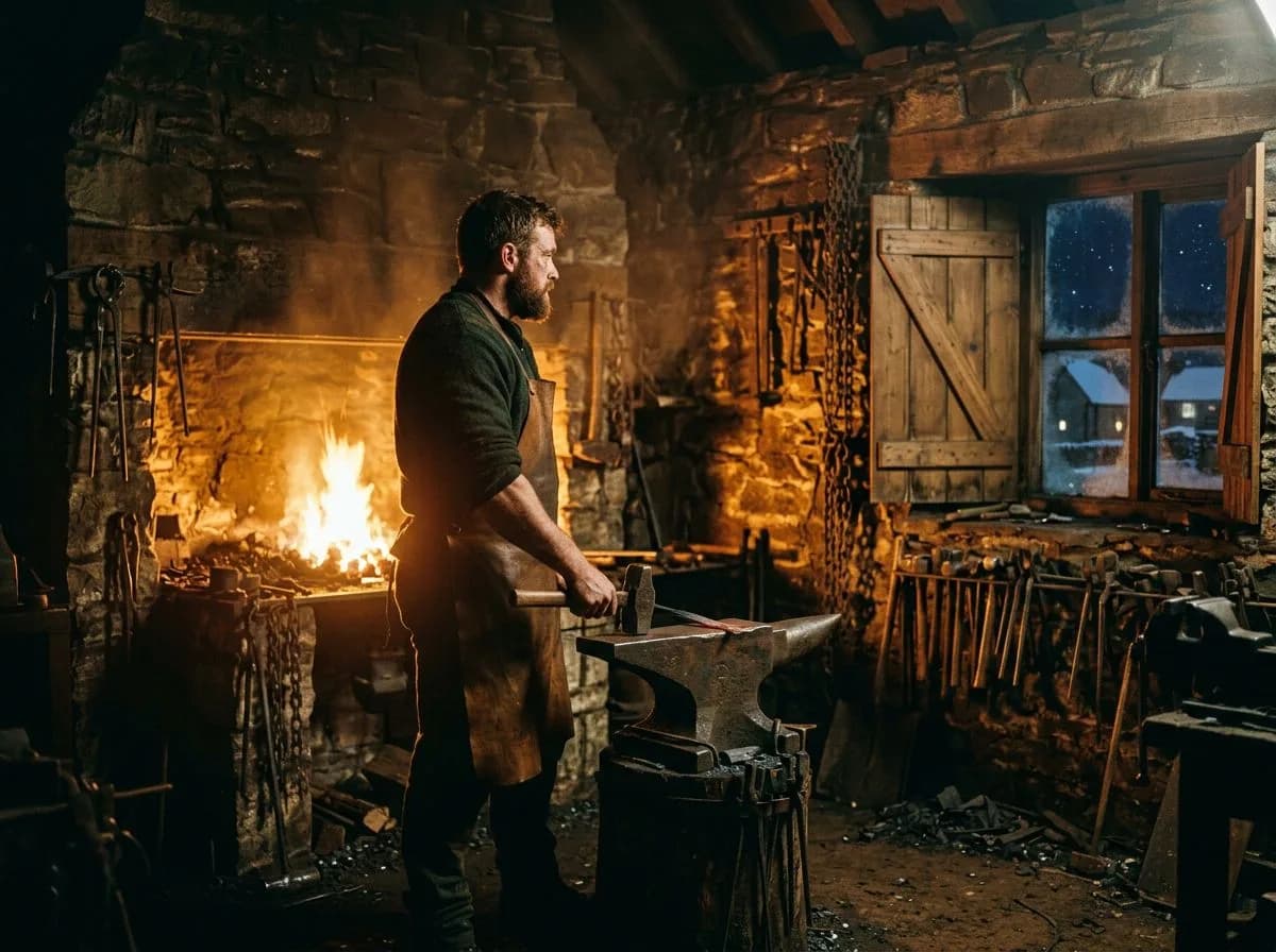 Warm Ember Evenings by the Forge - Free bedtime stories for adults Warm Ember Evenings by the Forge - Free bedtime stories for adults